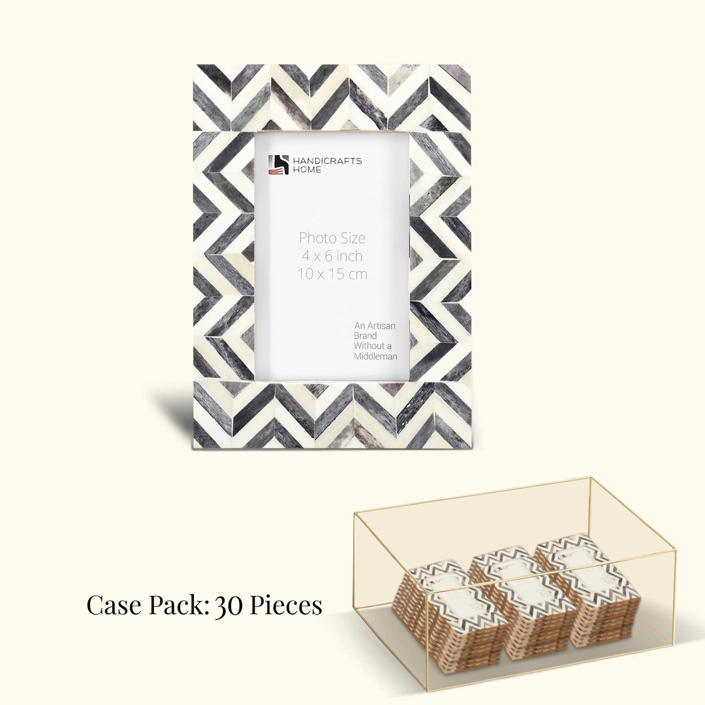 Decorative Picture Frames Zigzag Grey, 4x6, Pack of 30