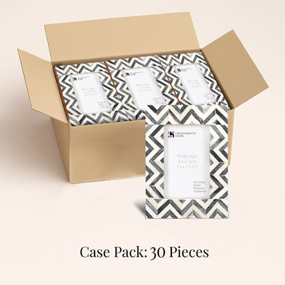 Decorative Picture Frames Zigzag Grey, 4x6, Pack of 30