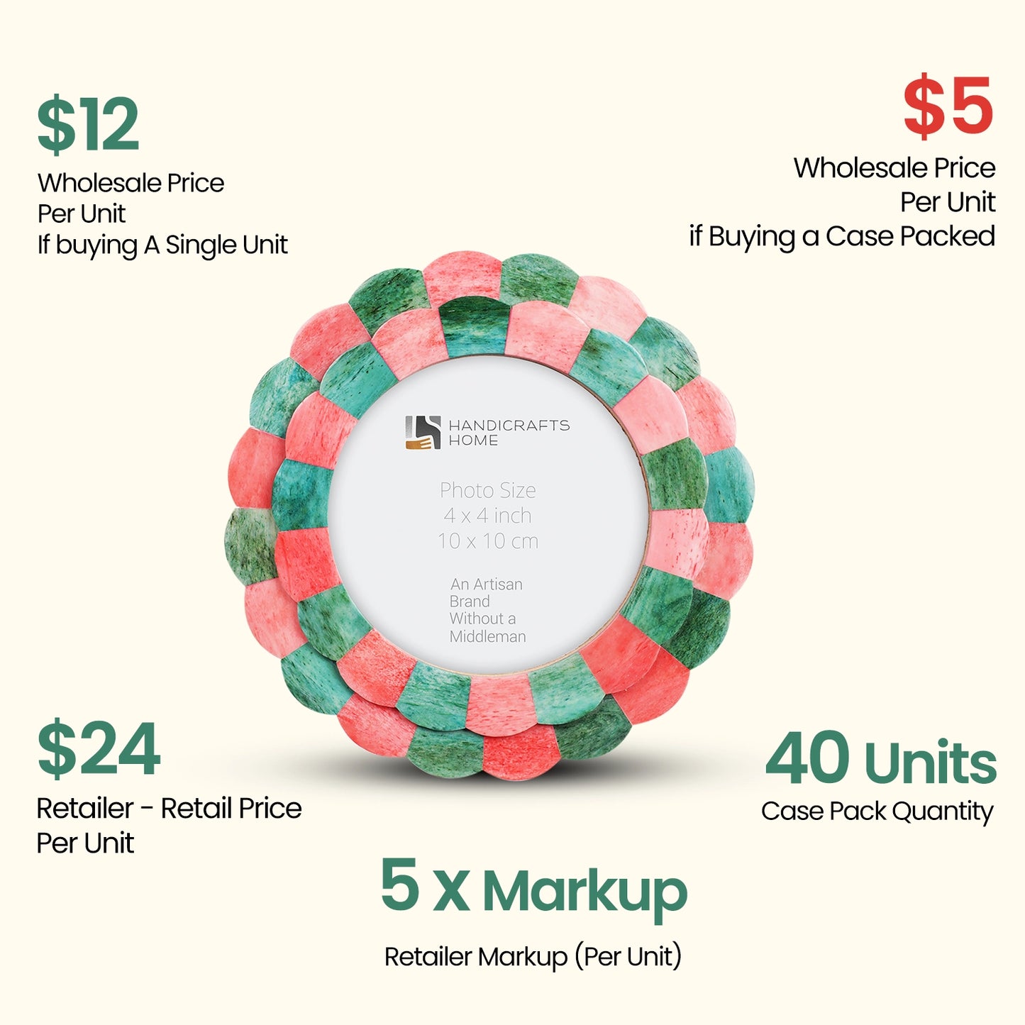 Decorative Picture Frames 4x4, Pack of 40