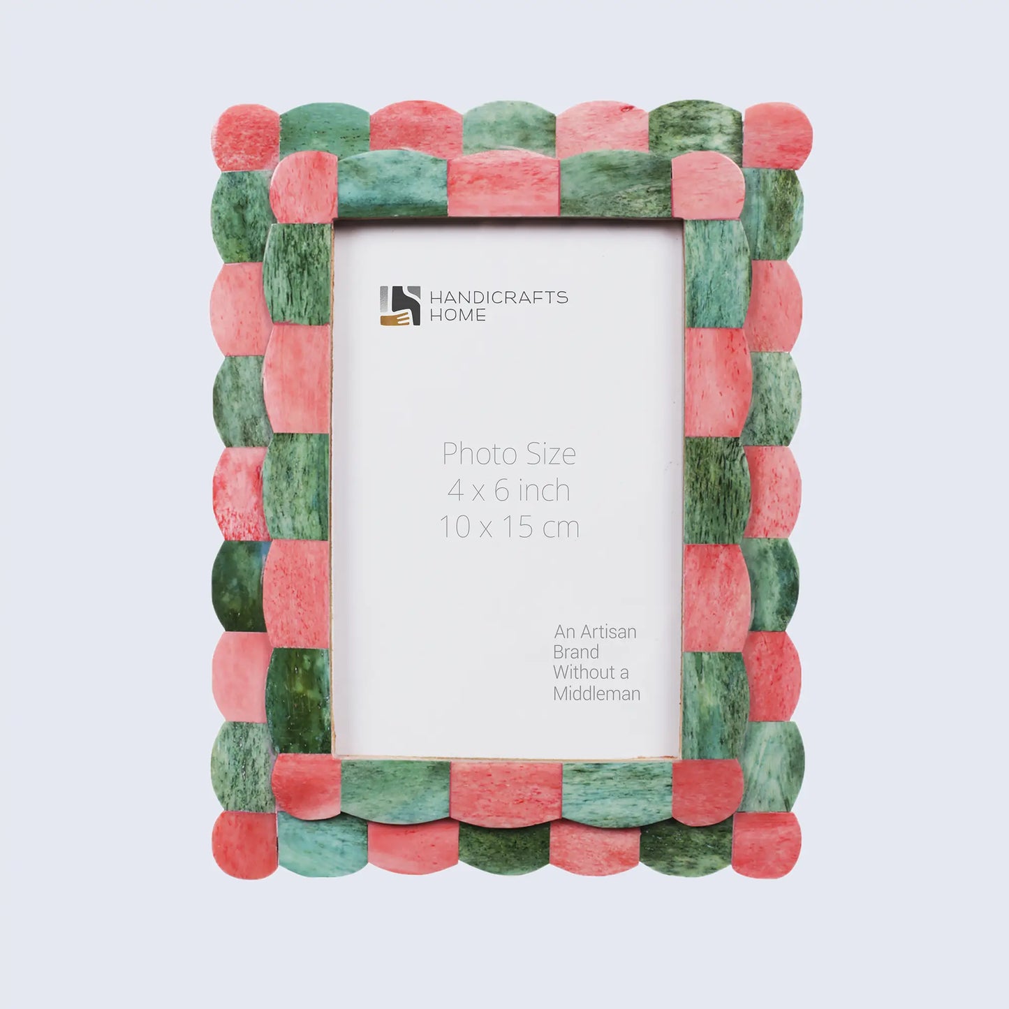 Picture Frame Scalloped Art Green & Red - Available in 4 sizes