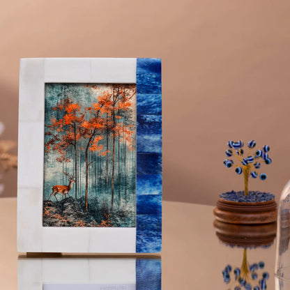 Plain White & Blue Bone Inlay Picture Frame - 4x6 & 5x7 – Wholesale picture frames
