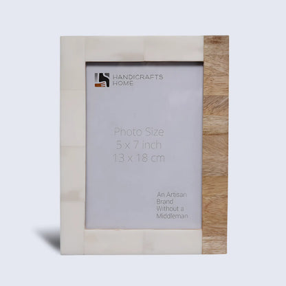 Plain White & Brown Bone Inlay Picture Frame - 4x6 & 5x7 – Wholesale picture frames