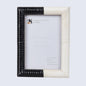 Ridged Black & White Bone & Resin Inlay Picture Frame- 4x6 & 5x7
