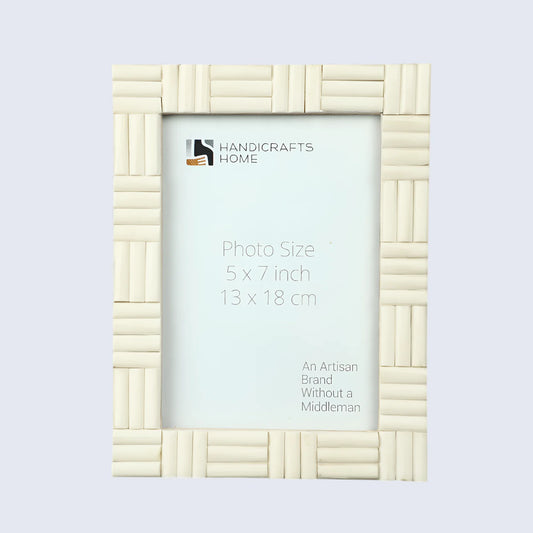 White Bone Brick Pattern Frame 4x6 & 5x7 – Vintage Boho Décor – Wholesale picture frames
