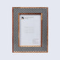 Chevron Herringbone Resin Inlay Picture Frame with Wooden Border, Black & White – Wholesale picture frames