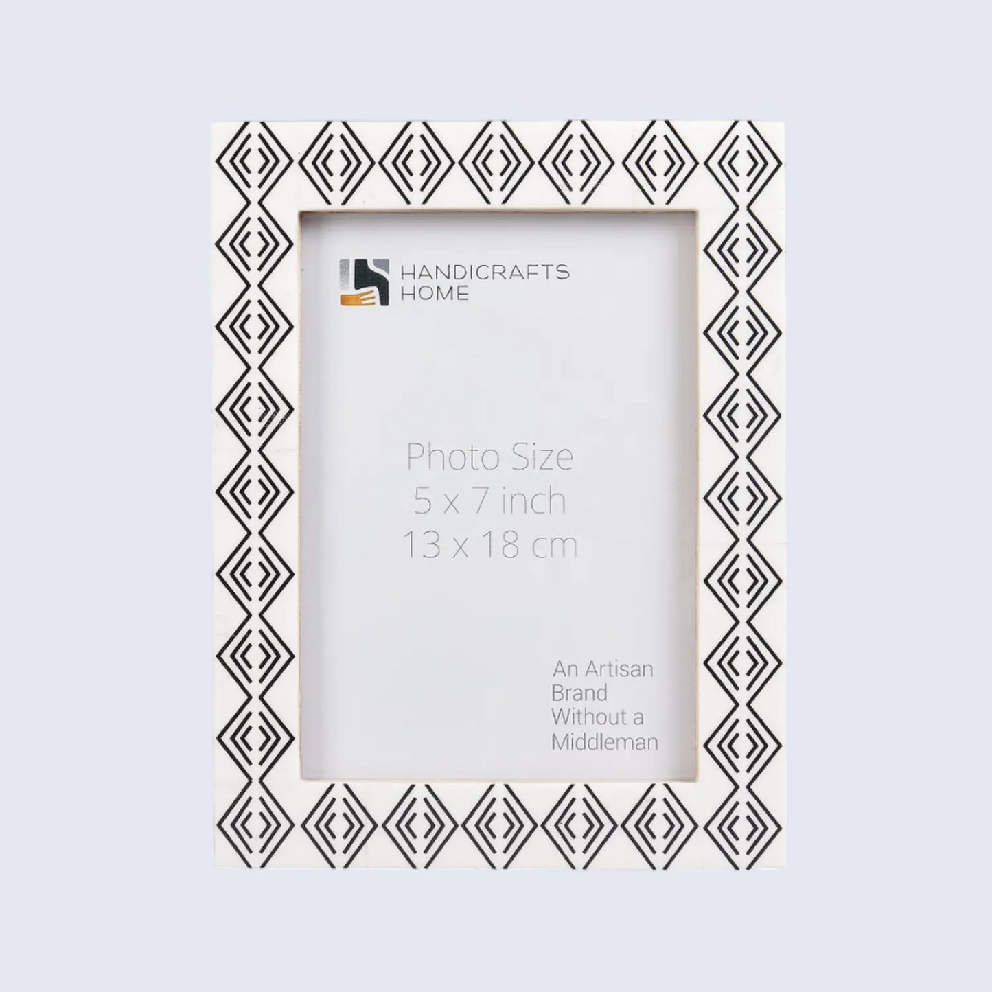 Resin inlay Tribal Geometry Pattern Black & White Picture Frame – Wholesale picture frames