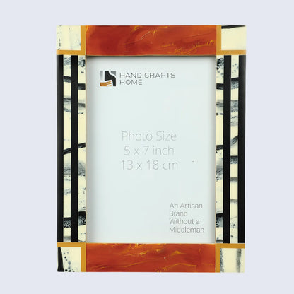Orange Abstract Ink Resin Inlay Picture Frame in 4x6 & 5x7 – Wholesale picture frames