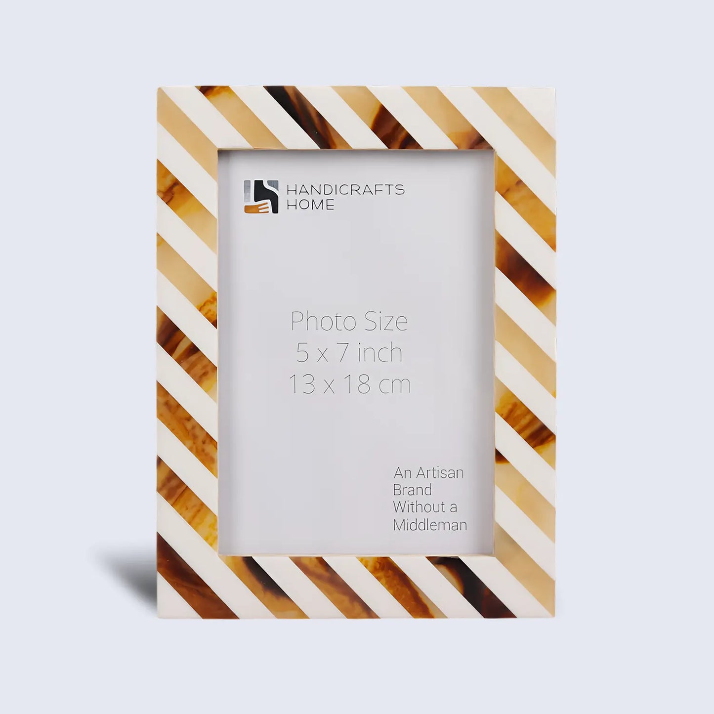 Bone & Resin Inlay Brown & White Striped Pattern Picture Frame – Wholesale picture frames