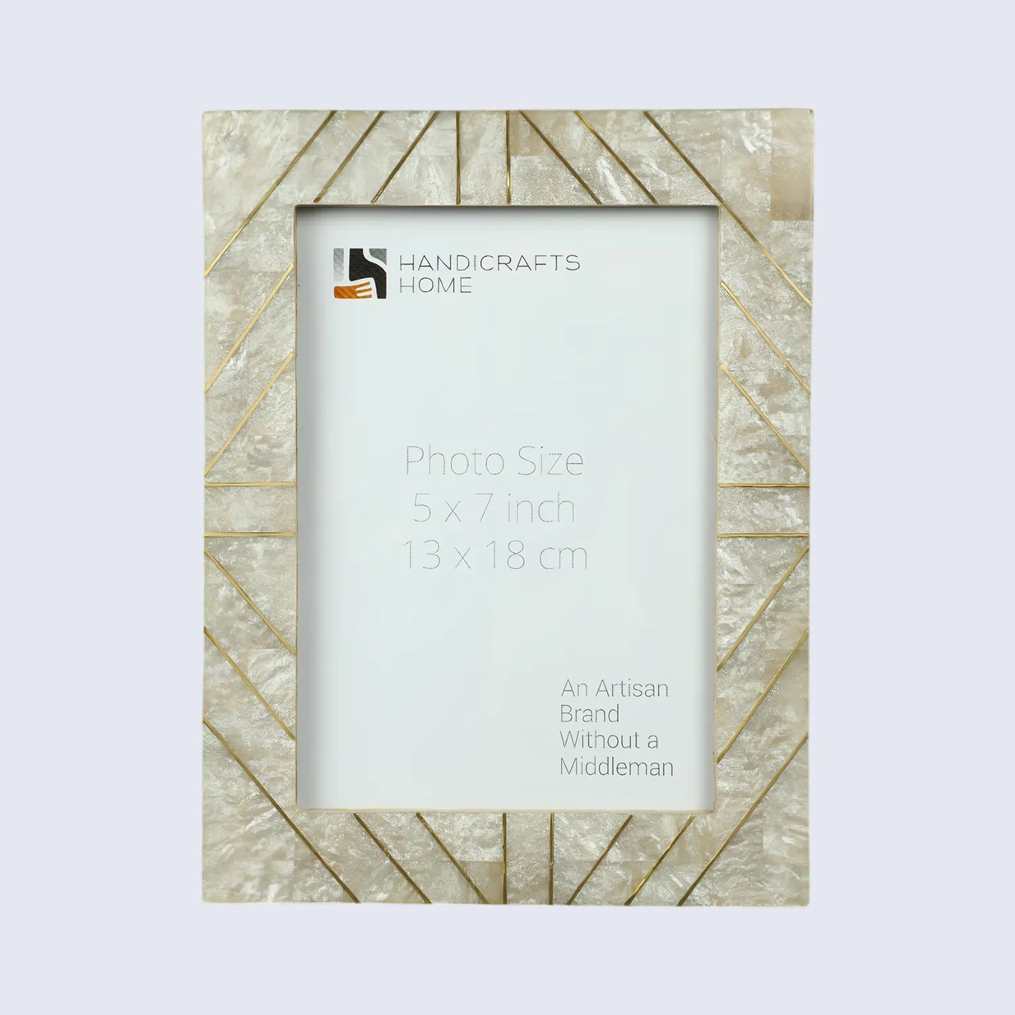 Brasselin Resin Inlay & Brass Crown Grey Picture Frame 4x6 & 5x7