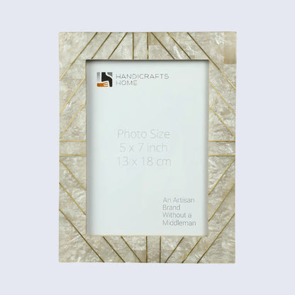 Brasselin Resin Inlay & Brass Crown Grey Picture Frame 4x6 & 5x7