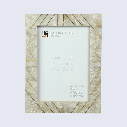 Brasselin Resin Inlay & Brass Crown Grey Picture Frame 4x6 & 5x7