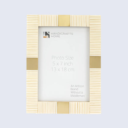 Resin Inlay White & Gold Picture Frame For Desk & Wall-3 Sizes – Wholesale picture frames