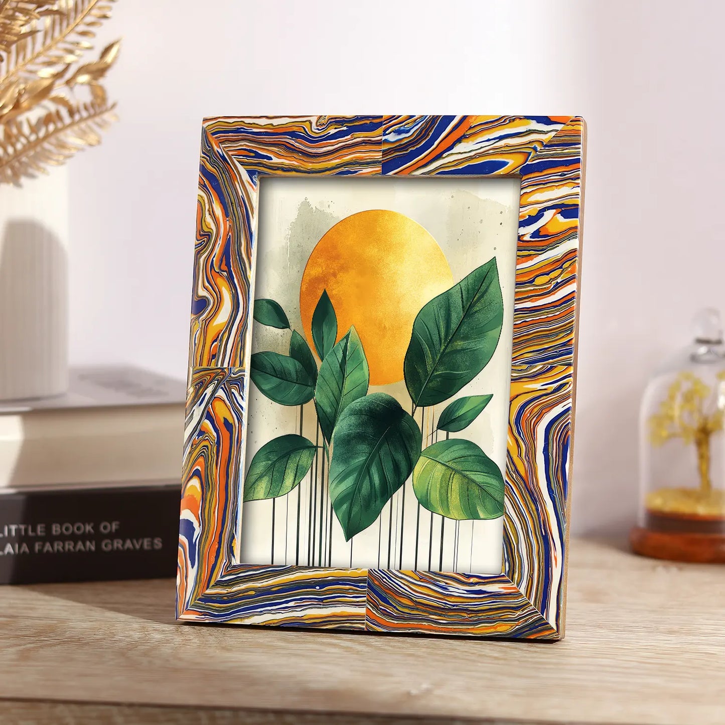 Colorful Paint Splatter Pattern 5x7 Resin Inlay Picture Frame – Wholesale picture frames