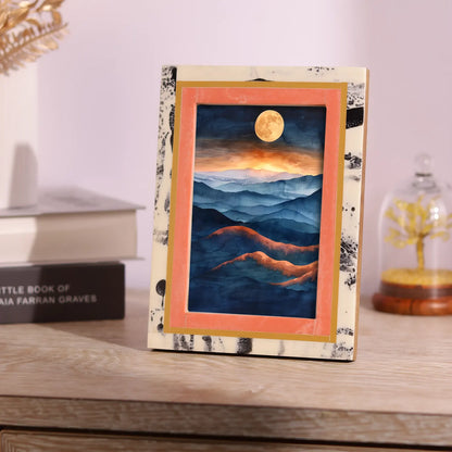 Peach Abstract Ink Resin Inlay Picture Frame in 4x6 & 5x7 – Wholesale picture frames