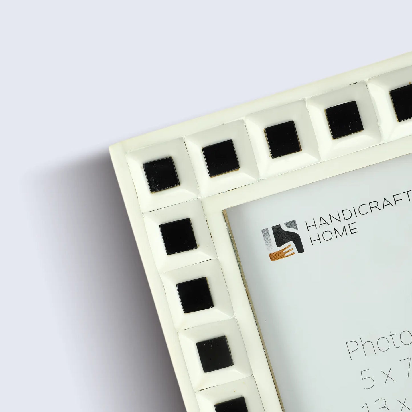 Black & White Square Resin Inlay Photo Frame – 5x7
