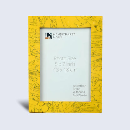 Resin Inlay Handmade Yellow Picture Frame for Wall & Tabletop - 5x7 – Wholesale picture frames