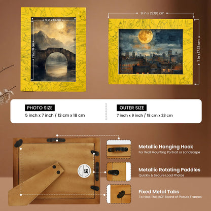 Resin Inlay Handmade Yellow Picture Frame for Wall & Tabletop - 5x7 – Wholesale picture frames