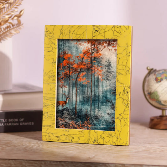 Resin Inlay Handmade Yellow Picture Frame for Wall & Tabletop - 5x7 – Wholesale picture frames