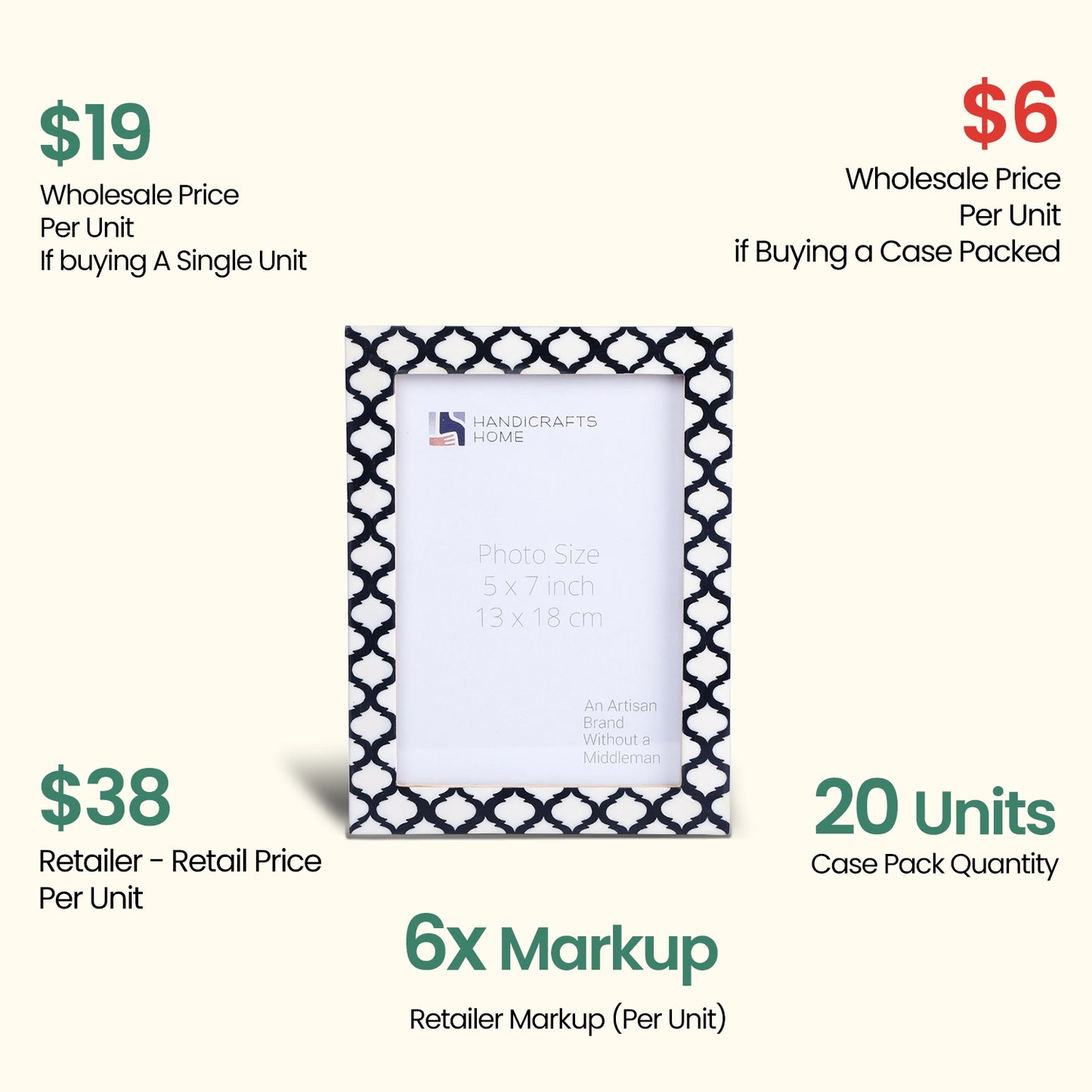 Decorative Picture Frames Casablanca Negra,5x7, Pack of 20