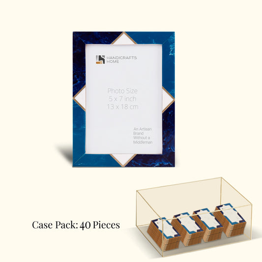Decorative Picture Frames Menton Blue, 5x7, Pack of 40