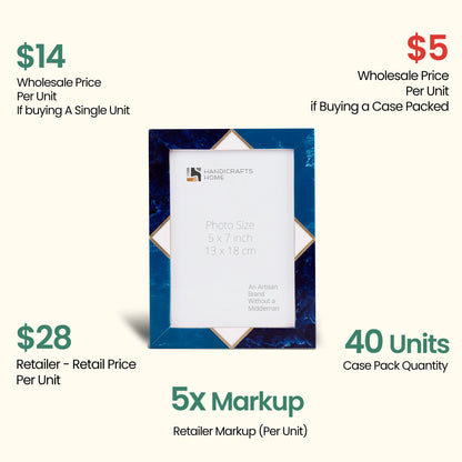 Decorative Picture Frames Menton Blue, 5x7, Pack of 40