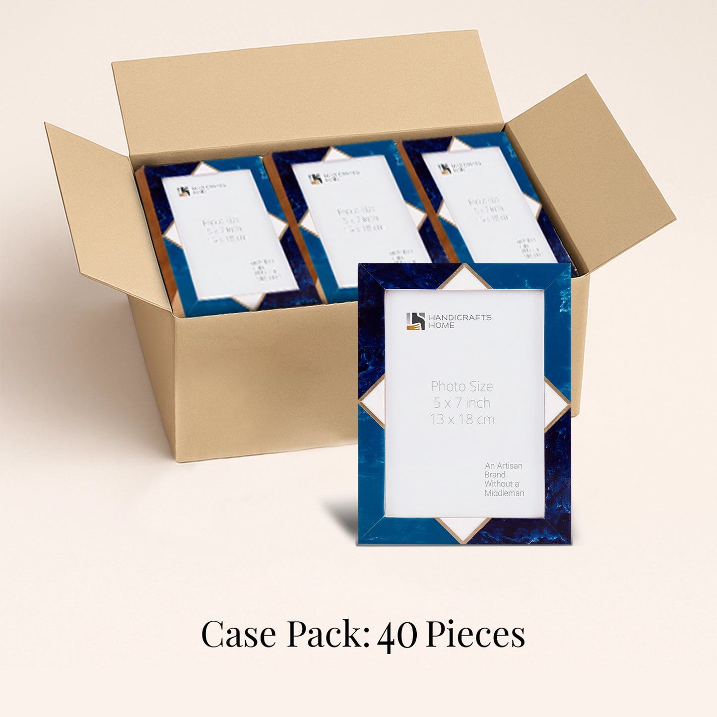 Decorative Picture Frames Menton Blue, 5x7, Pack of 40