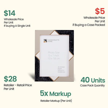 Decorative Picture Frames Menton Grey, 5x7, Pack of 40