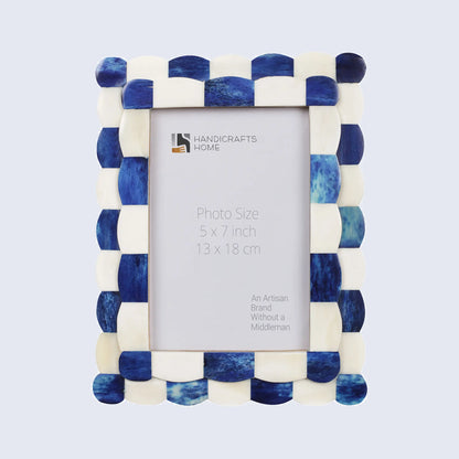 Picture Frame Scalloped Art Blue & White - Available in 4 sizes