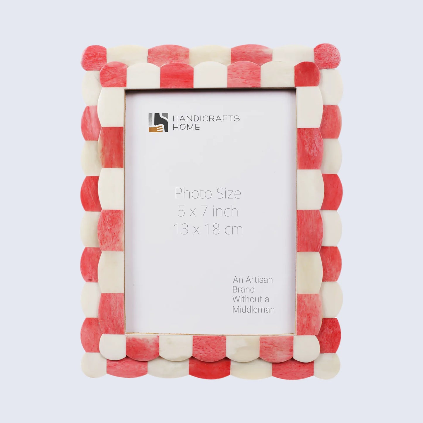 Picture Frame Scalloped Art Red & White - Available in 4 sizes