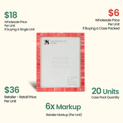 Decorative Picture Frames Bone Red, 8x10, Pack of 20