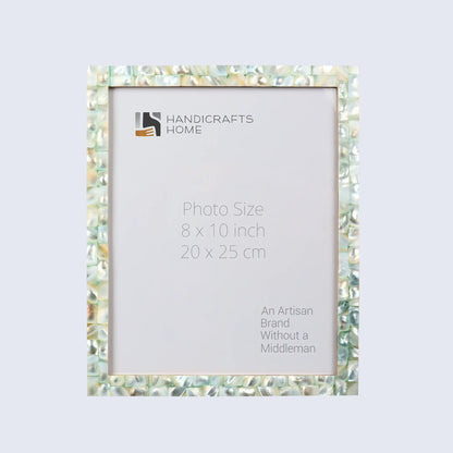 Mother of Pearl Pattern Picture Frame Handmade Wall Hanging Decor Green - Available in 27 Sizes