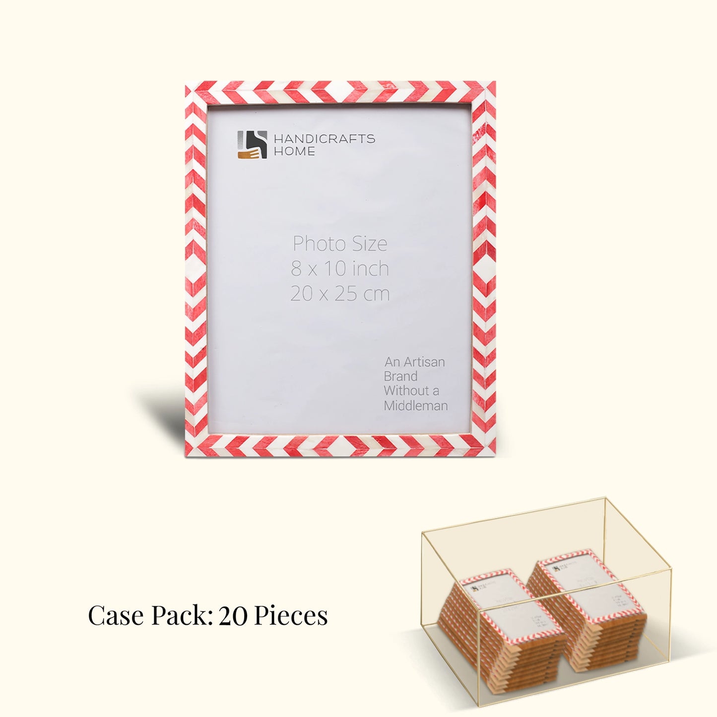 Decorative Picture Frames Red & White , 8x10, Pack of 20