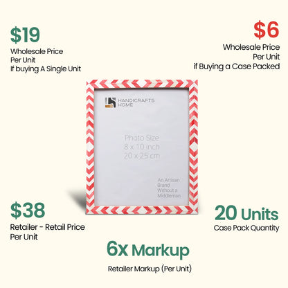 Decorative Picture Frames Red & White , 8x10, Pack of 20