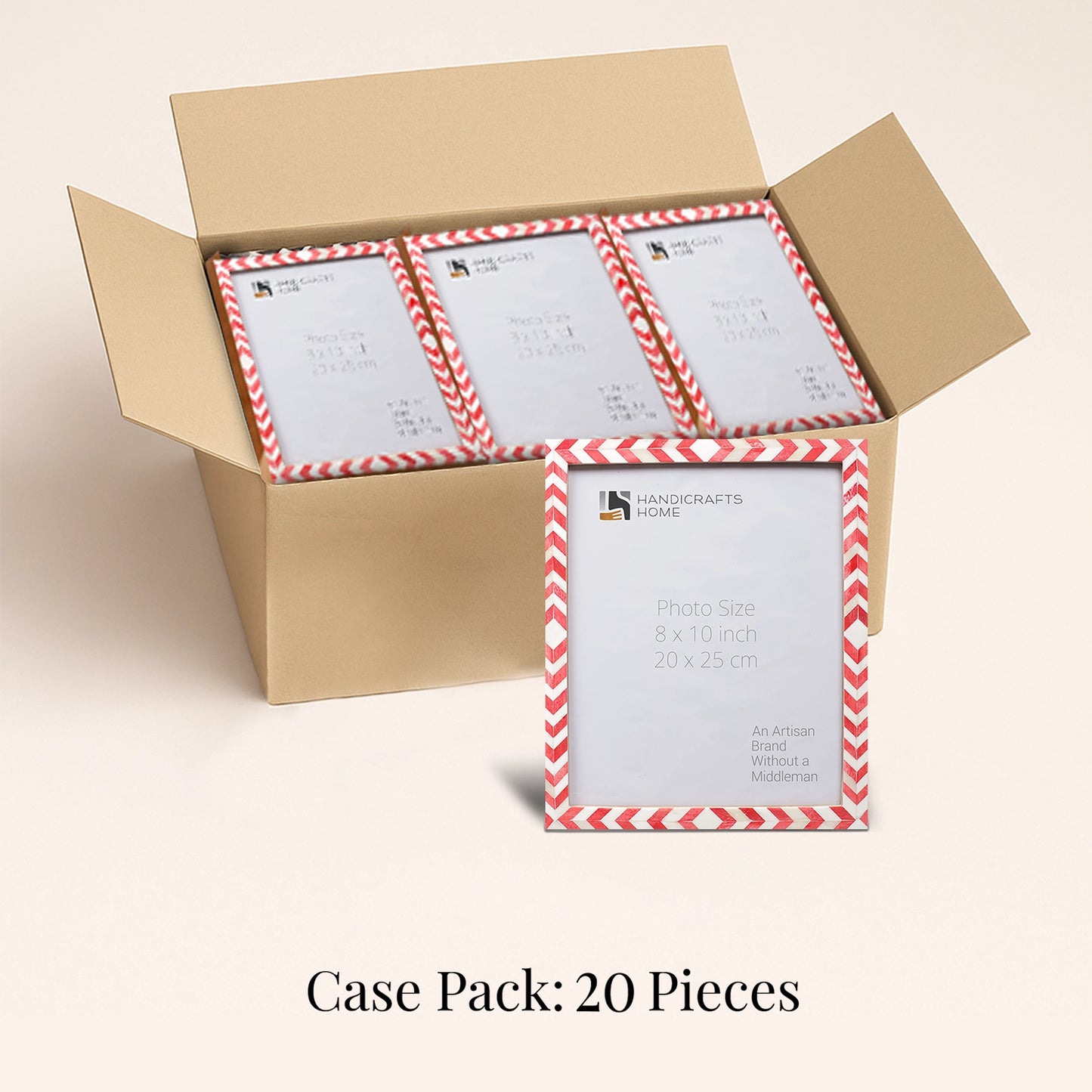 Decorative Picture Frames Red & White , 8x10, Pack of 20