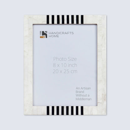 Picture Frame Contour Alto Pattern White & Black -  4x6, 5x7, 8x10