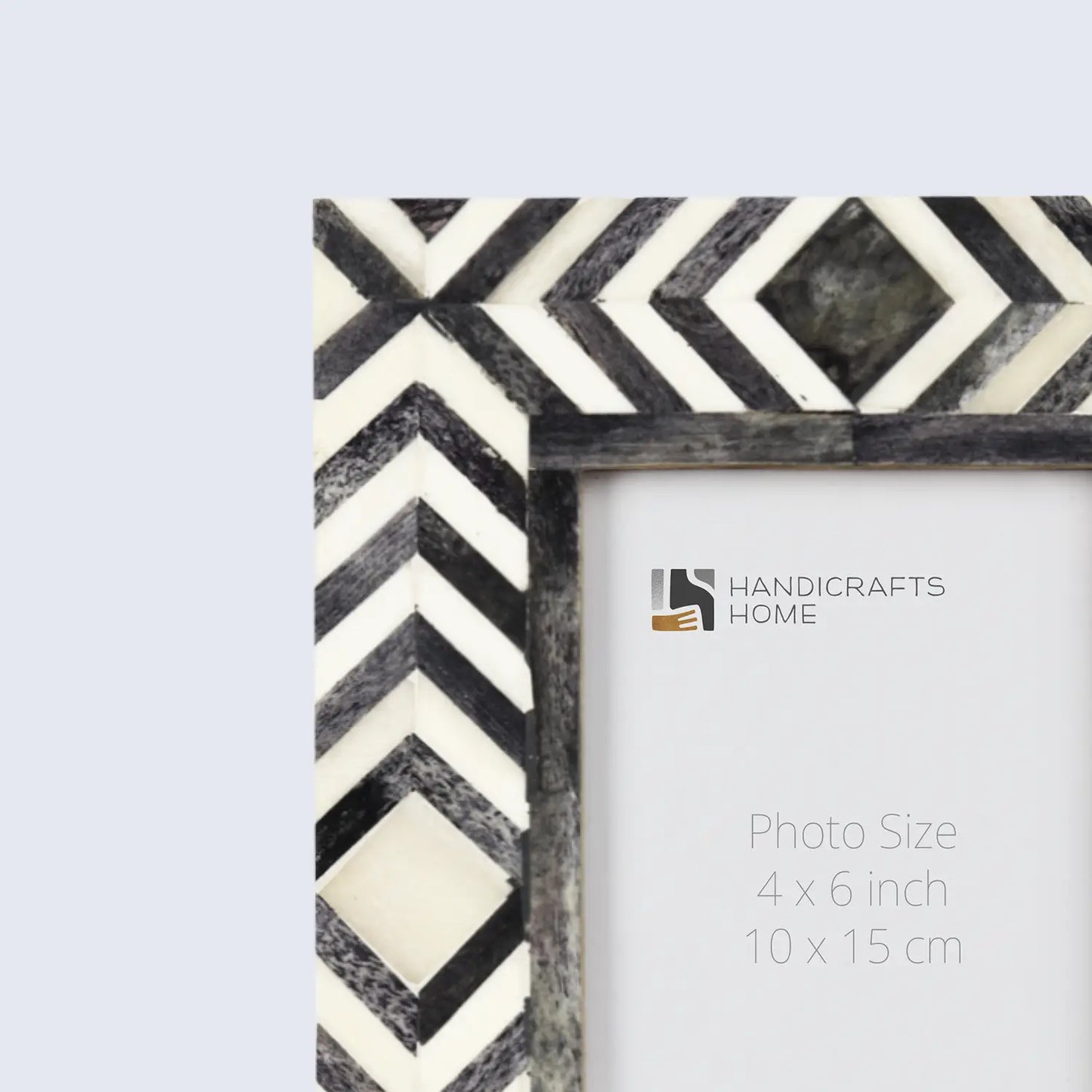 Photo Frame Mosaic Slate Chevron Grey & White 4x6 Inch