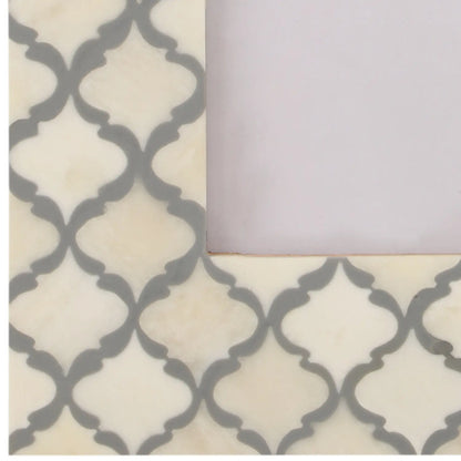 Picture Frames Moroccan Pattern Bone & Resin Inlay Collection in 2 Sizes, White & Grey – Wholesale picture frames