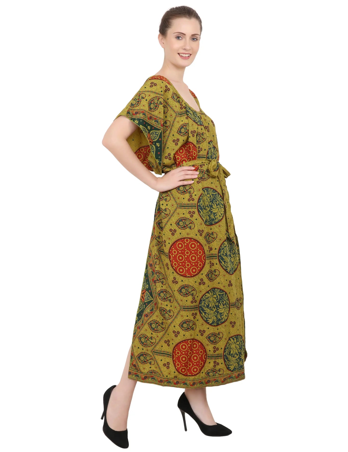 Ethnic Inspired Prints Women's Kaftan Dresses - One Size (P314)