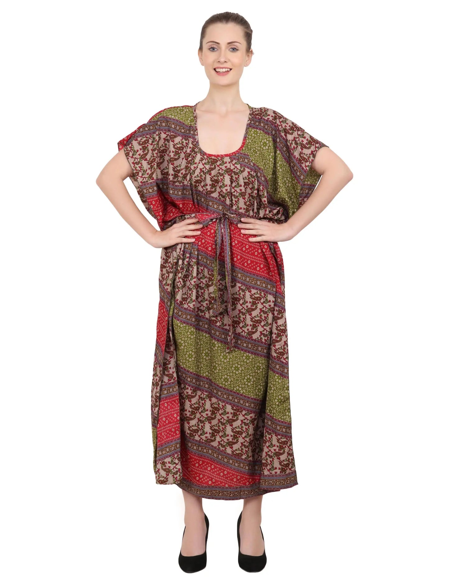 Ethnic Inspired Prints Women's Kaftan Dresses - One Size (P325)