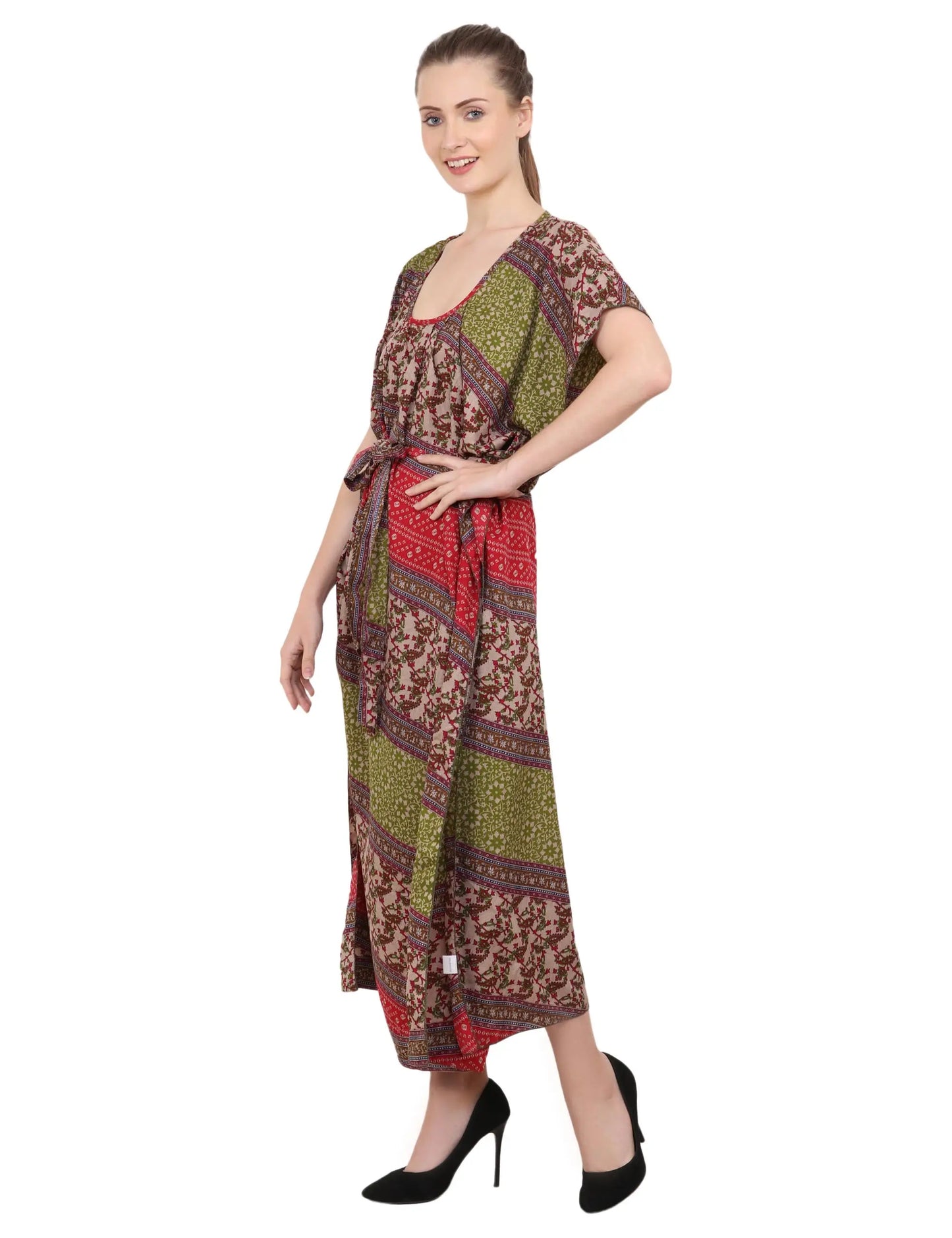 Ethnic Inspired Prints Women's Kaftan Dresses - One Size (P325)