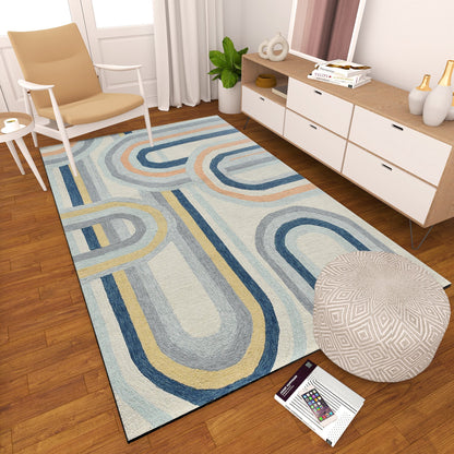 Premium Hand-Tufted Rug Made of 100% Wool  - Pastel Loops - 4x6 Feet