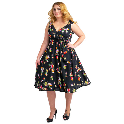 Dress 40s 50s Swing Vintage Rockabilly Ladies Womens Party Dresses - Available in Black & Navy