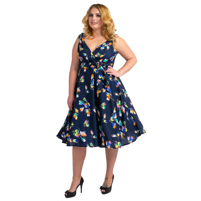 Dress 40s 50s Swing Vintage Rockabilly Ladies Womens Party Dresses - Available in Black & Navy