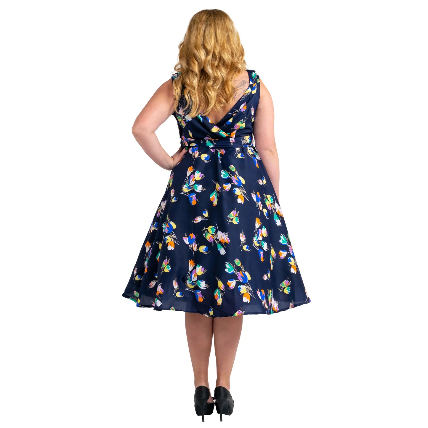 Dress 40s 50s Swing Vintage Rockabilly Ladies Womens Party Dresses - Available in Black & Navy