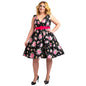 Floral Bridesmaid Dresses 1940's Rockabilly Plus Size Braid Style - Available in 5 Colors