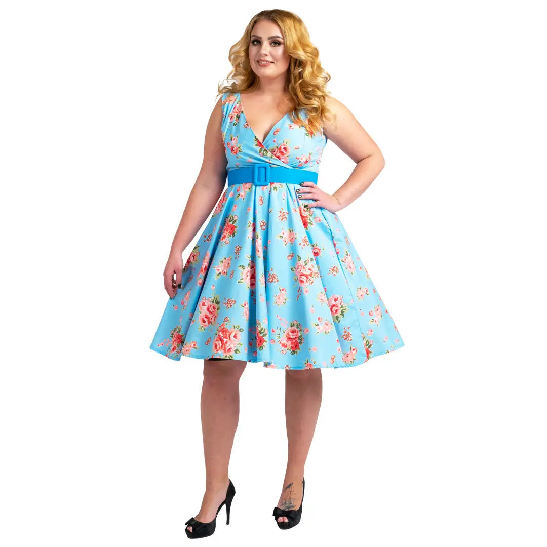 Floral Bridesmaid Dresses 1940's Rockabilly Plus Size Braid Style - Available in 5 Colors