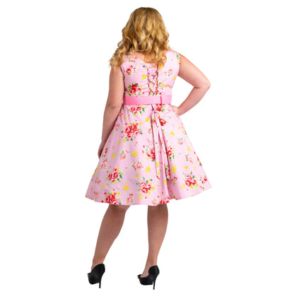 Floral Bridesmaid Dresses 1940's Rockabilly Plus Size Braid Style - Available in 5 Colors