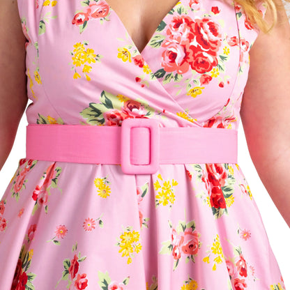 Floral Bridesmaid Dresses 1940's Rockabilly Plus Size Braid Style - Available in 5 Colors