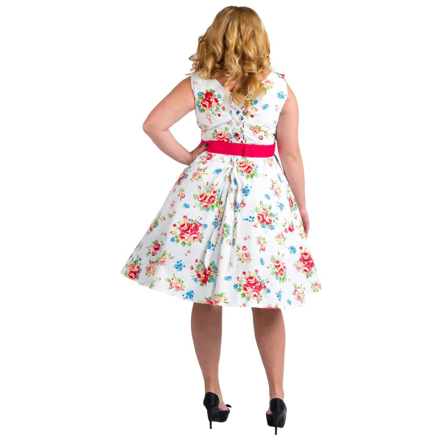 Floral Bridesmaid Dresses 1940's Rockabilly Plus Size Braid Style - Available in 5 Colors