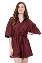 Drop Shoulder Jumpsuit with Gathered Sleeves & Tie-Up Front - Available in 12 Colors